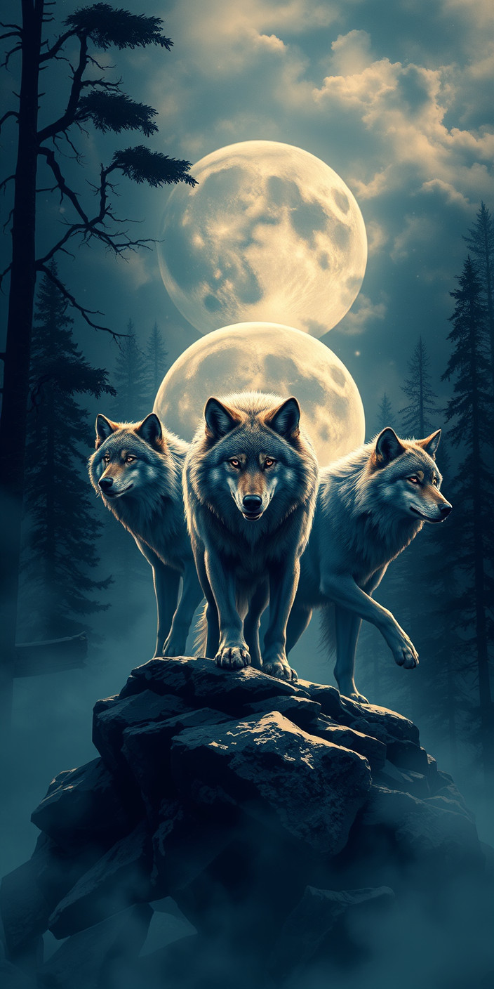 Wolves 4 Phone Wallpaper