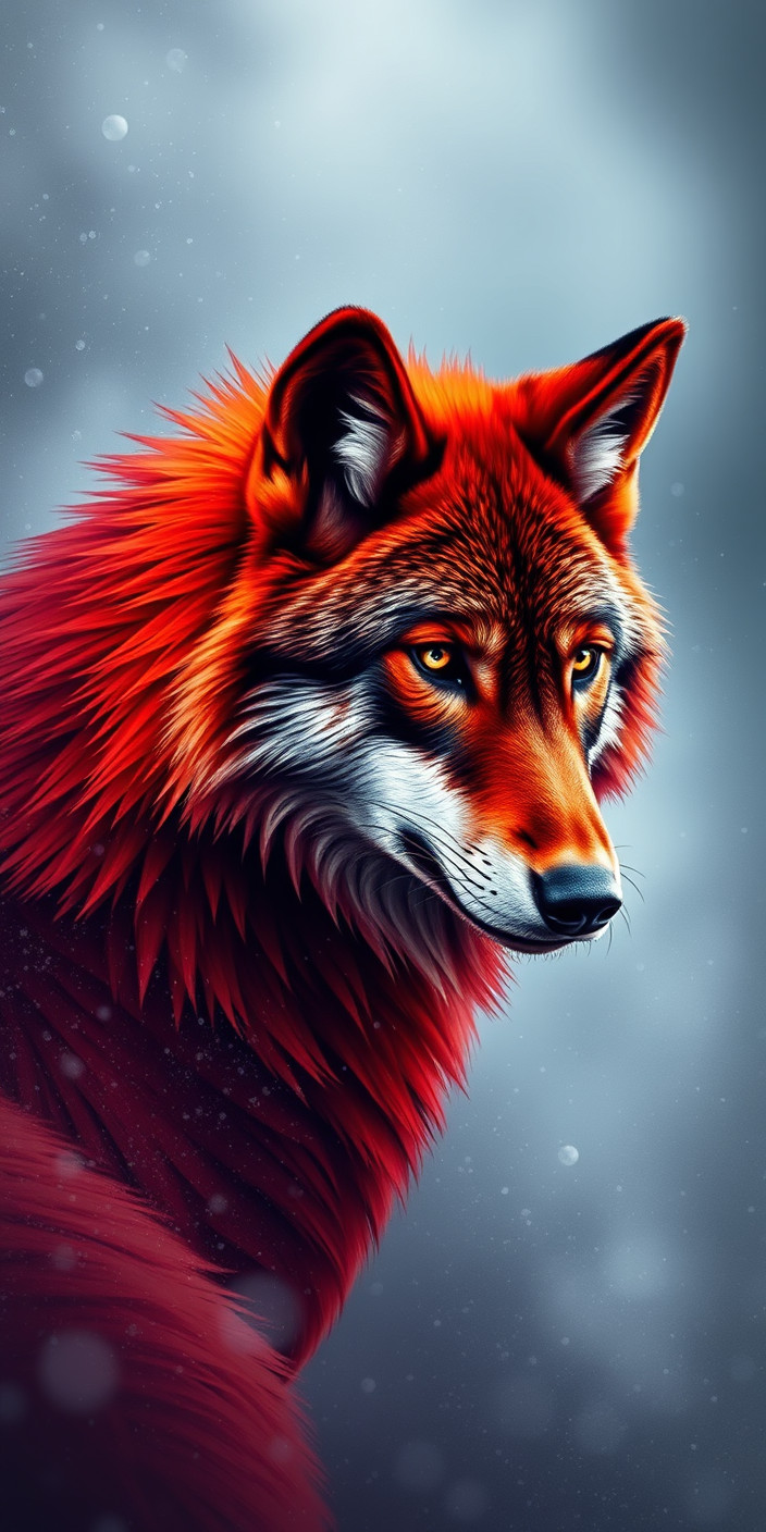 Red wolf 4 Phone Wallpaper