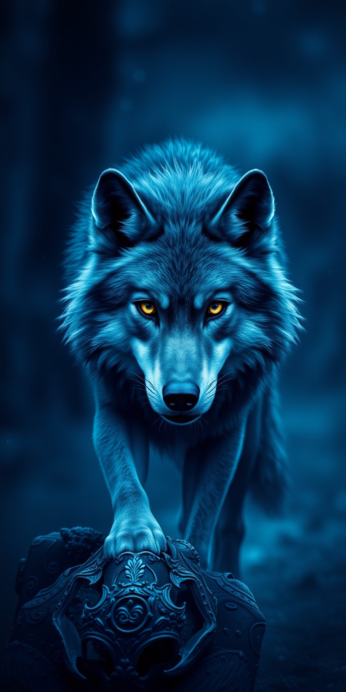 Blue wolf 7 Phone Wallpaper