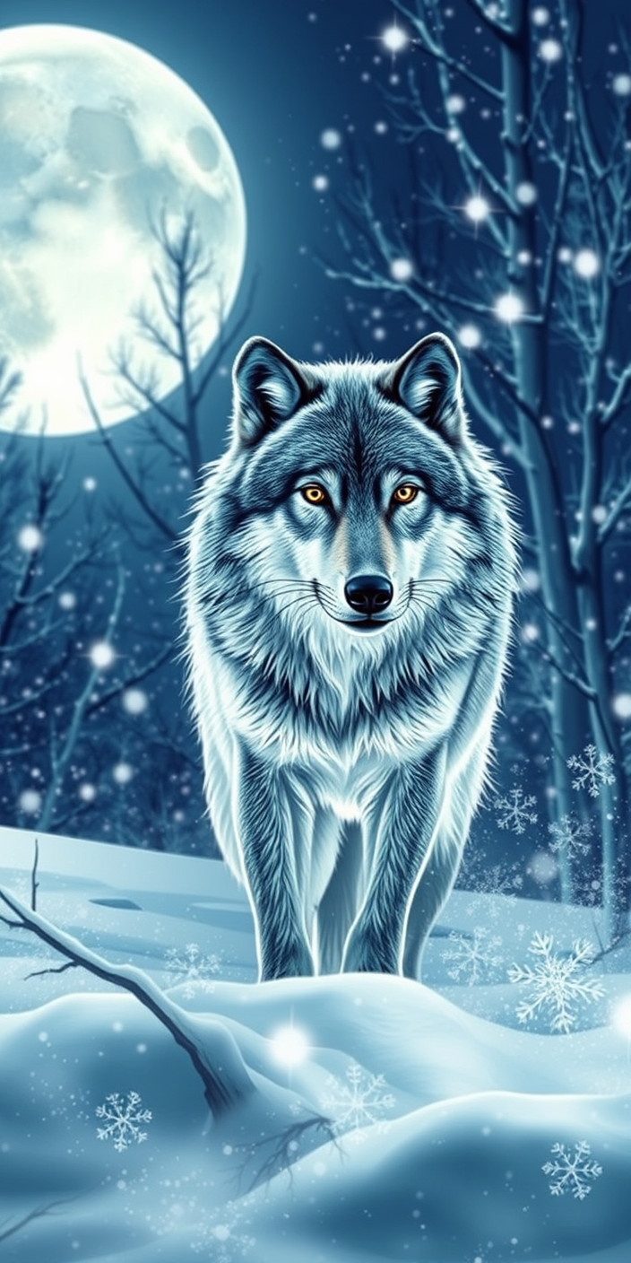 Winter wolf 7 Phone Wallpaper