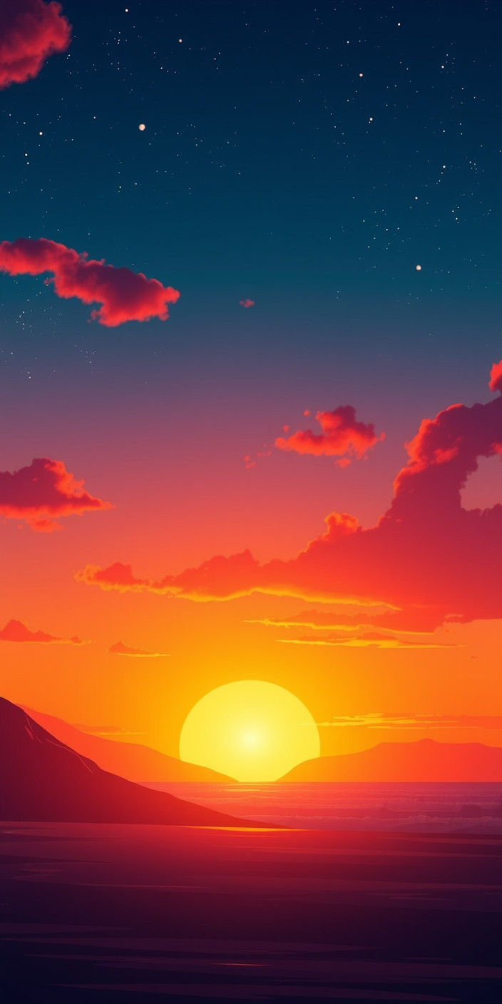 Neon sunset 3 Phone Wallpaper