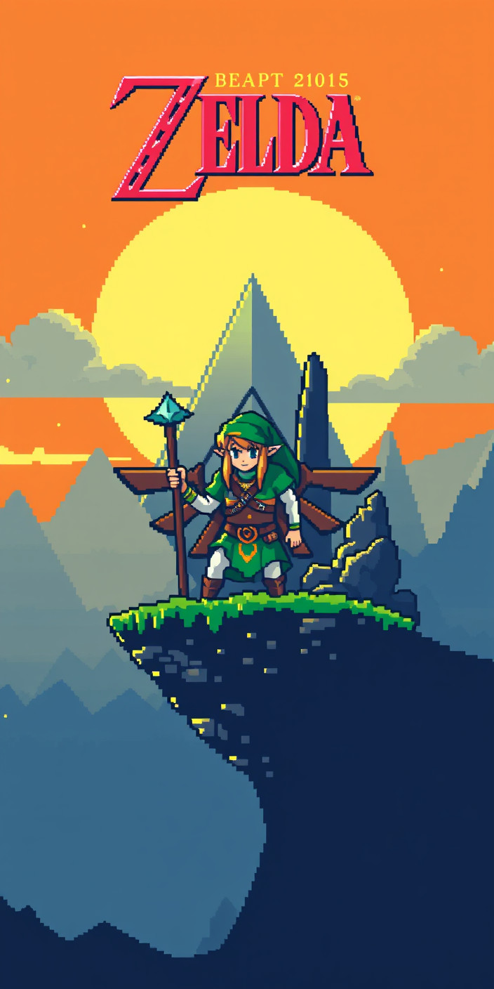 8 bit zelda 2 Phone Wallpaper