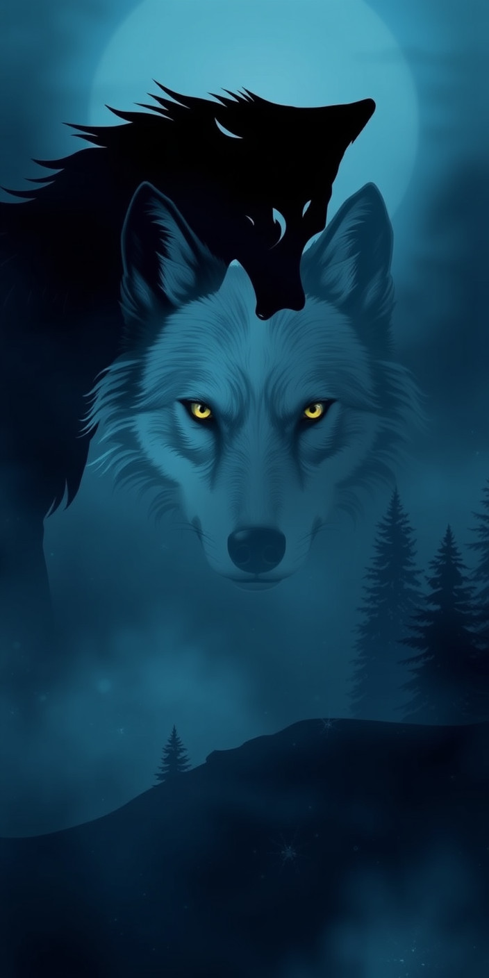 Black wolf 1 Phone Wallpaper