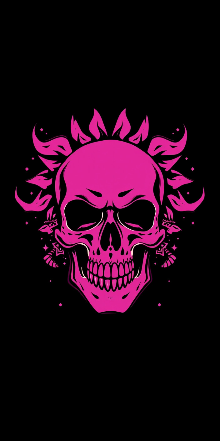 Pink skull 3 Phone Wallpaper