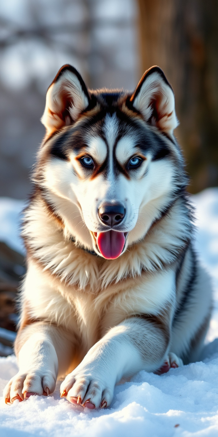 Siberian husky 4 Phone Wallpaper