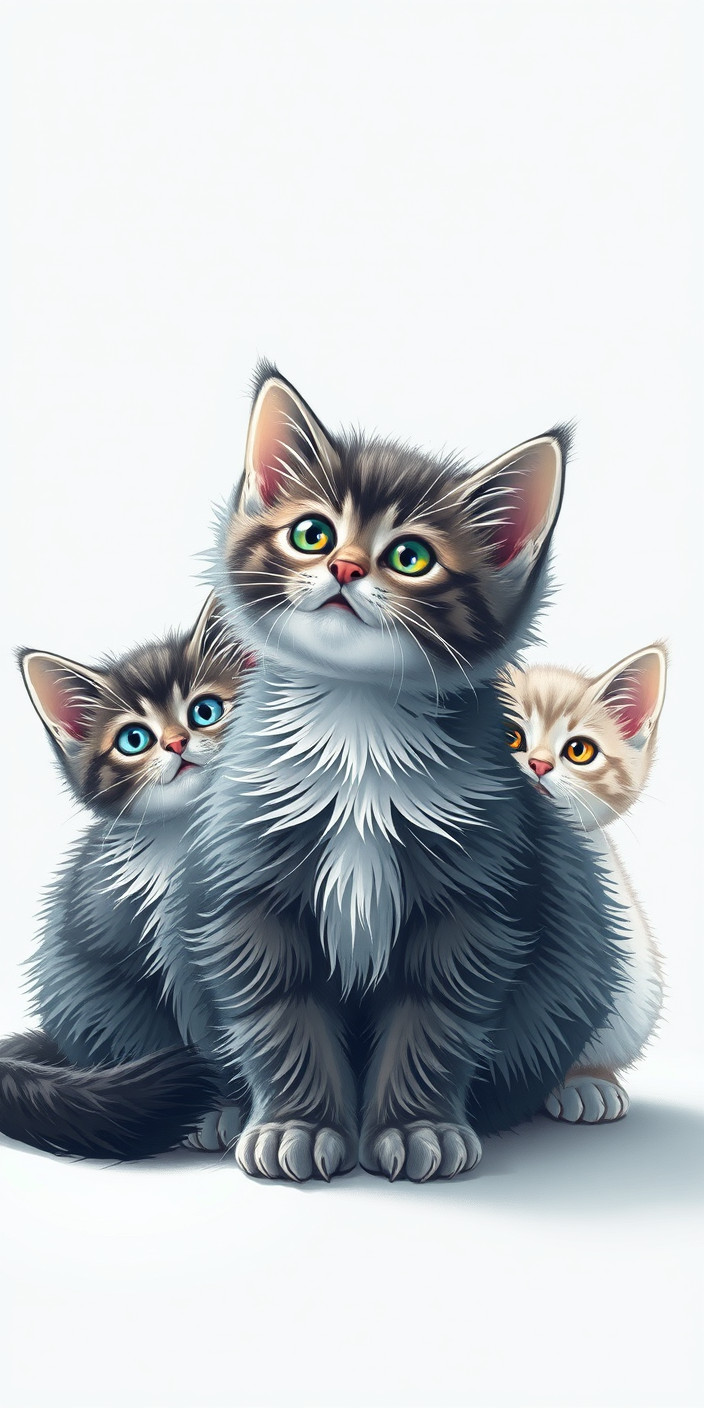 Cute cats 3 Phone Wallpaper