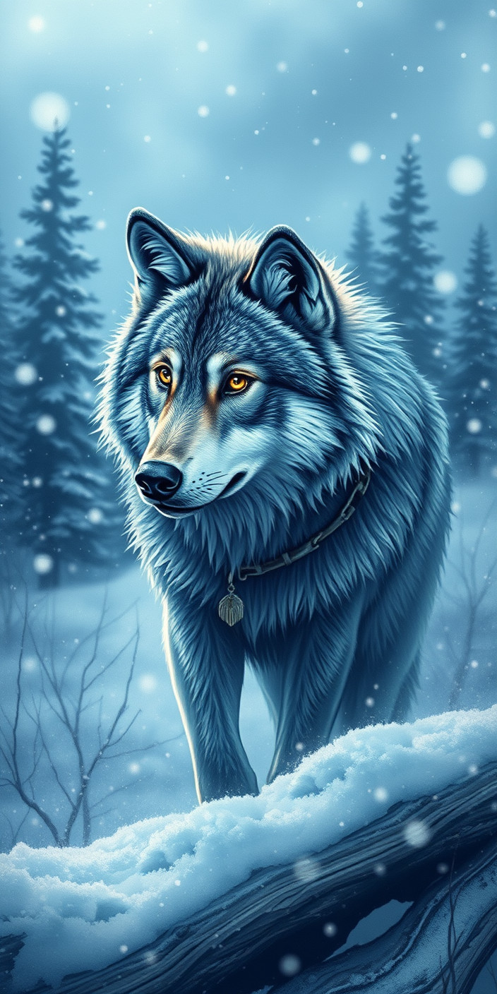 Winter wolf 11 Phone Wallpaper