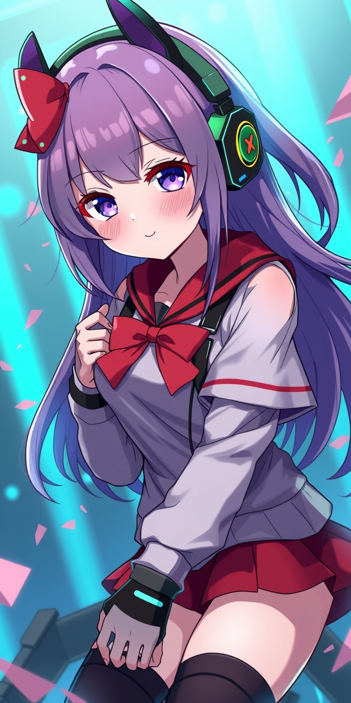 Anime gamer girl 6 Phone Wallpaper
