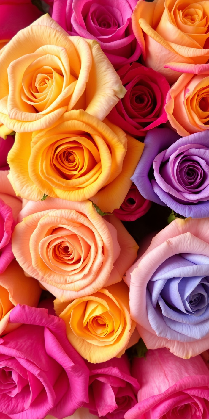 Colorful roses 9 Phone Wallpaper