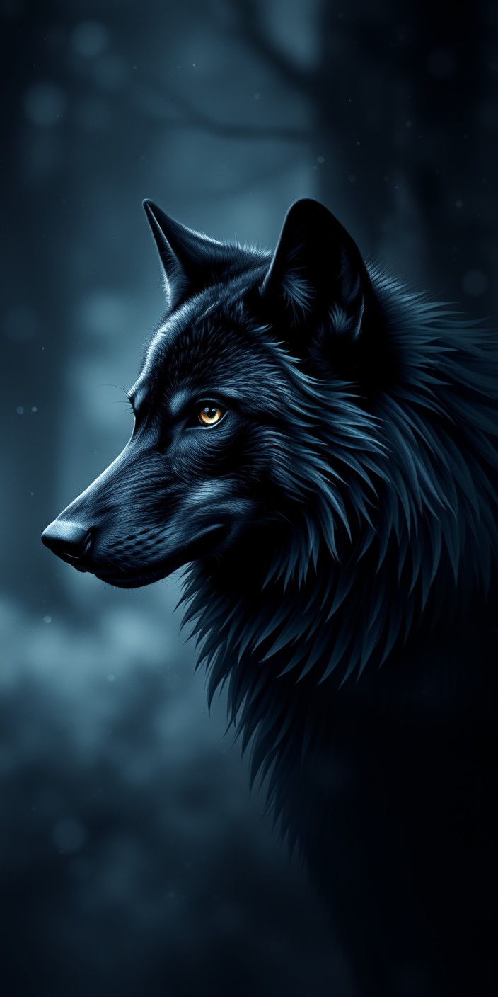 Black wolf 9 Phone Wallpaper