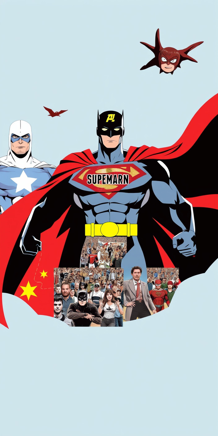 Superhero collage 2 Phone Wallpaper