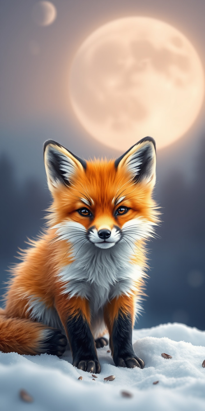 Cute fox 7 Phone Wallpaper