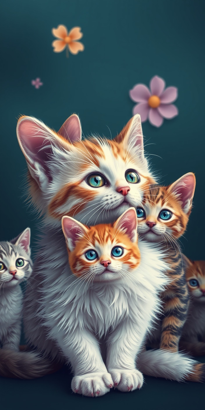 Cute cats 14 Phone Wallpaper