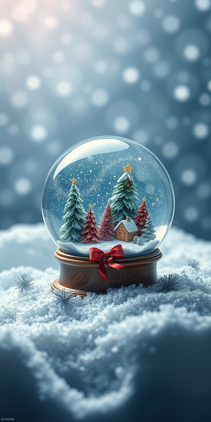 Christmas snow globe 1 Phone Wallpaper
