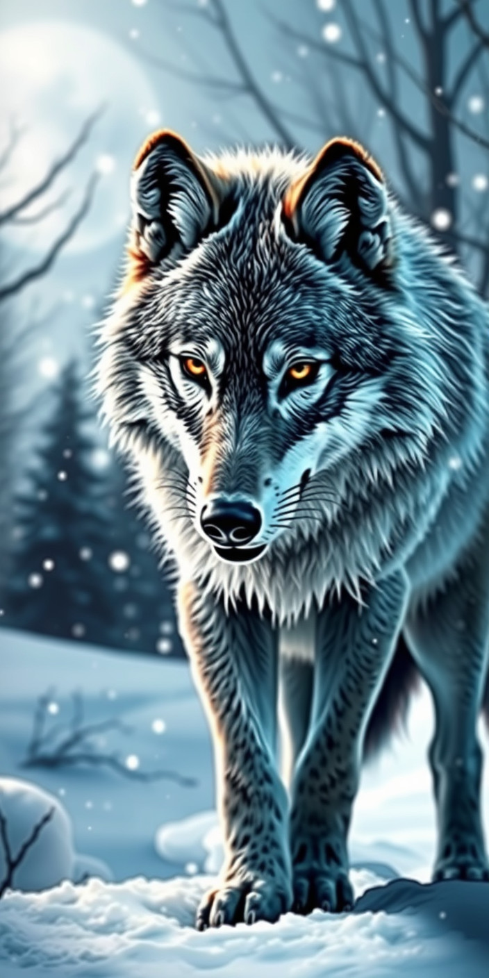 Winter wolf 1 Phone Wallpaper
