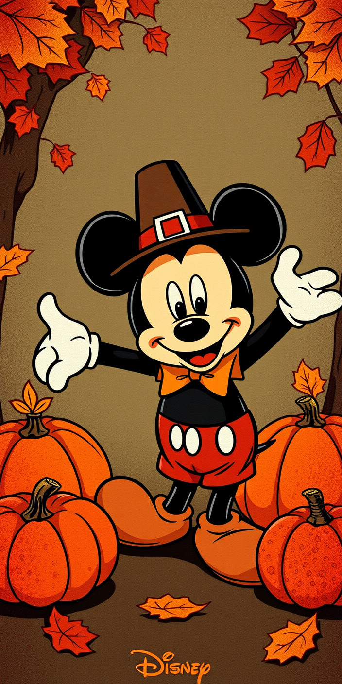 Mickey mouse thanksgiving 7 Phone Wallpaper