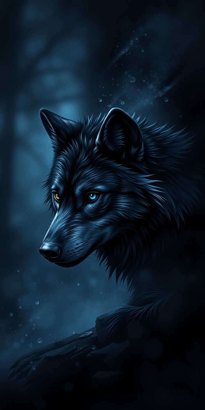 Black wolf 2 Phone Wallpaper