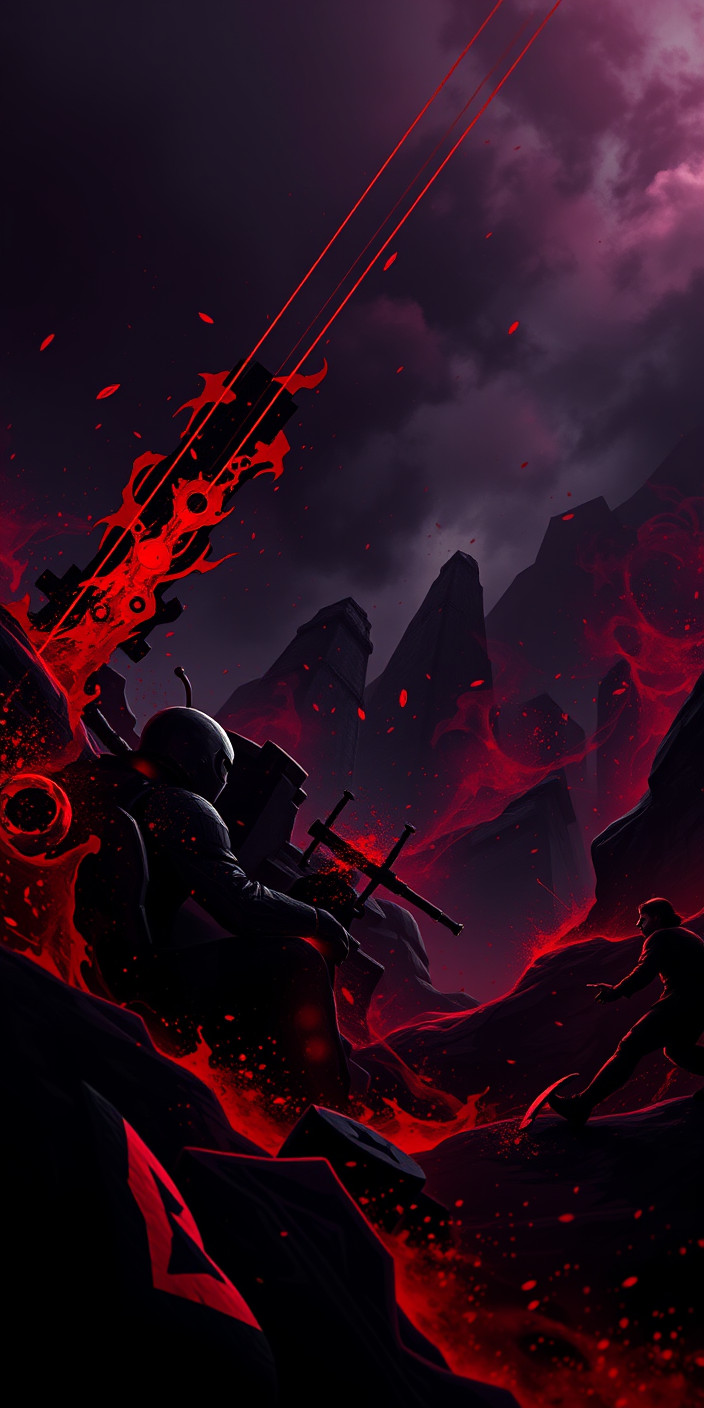 Black and red gaming 5 Phone Wallpaper