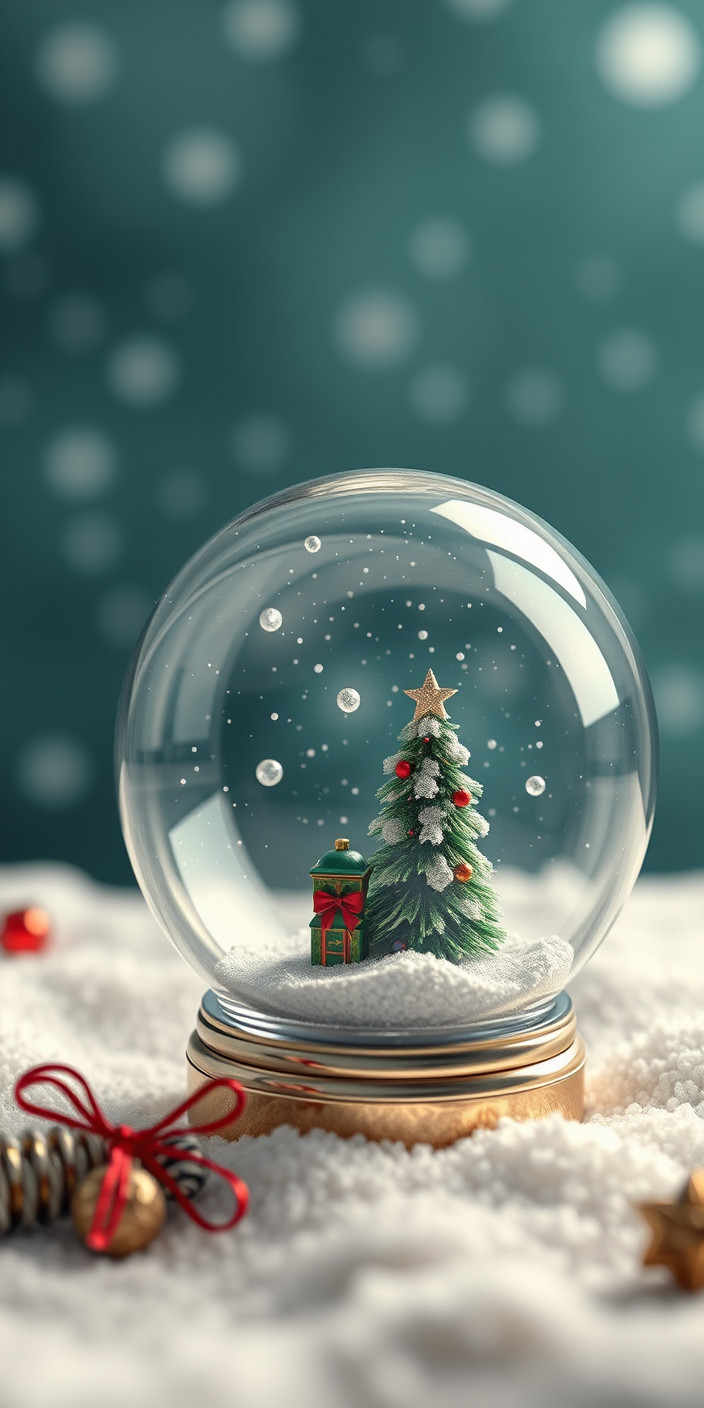 Christmas snow globe 6 Phone Wallpaper