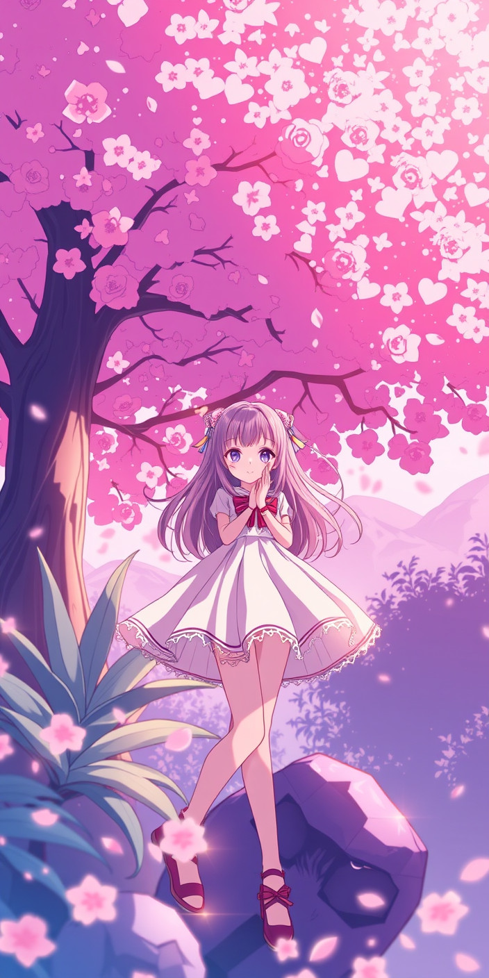 Pink anime 4 Phone Wallpaper
