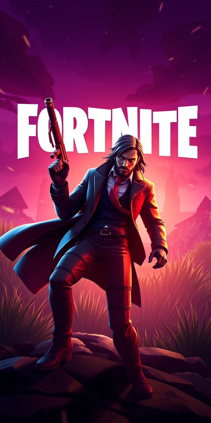 Fortnite john wick 8 Phone Wallpaper