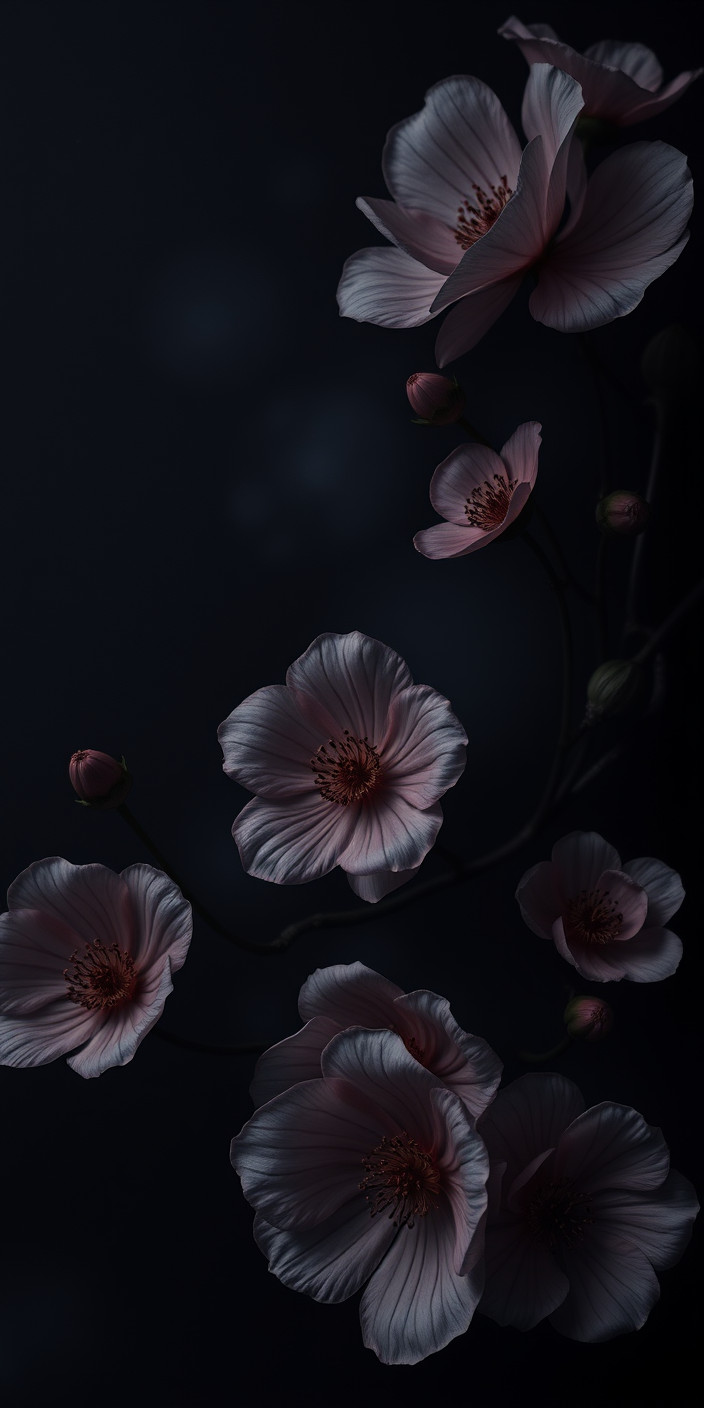 Dark flowers 1 Phone Wallpaper