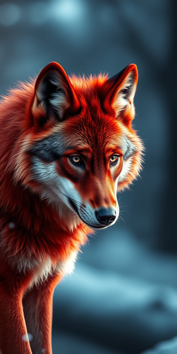 Red wolf 6 Phone Wallpaper