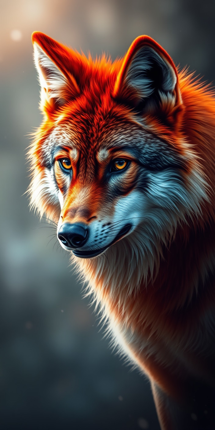 Red wolf 13 Phone Wallpaper