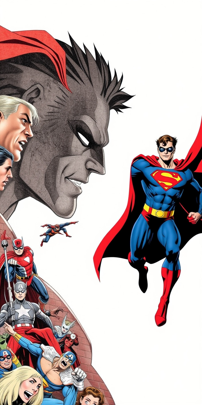 Superhero collage 9 Phone Wallpaper