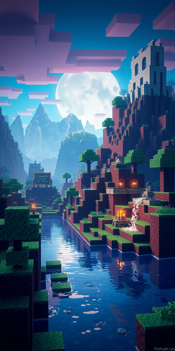 Minecraft aesthetic 7 Phone Wallpaper