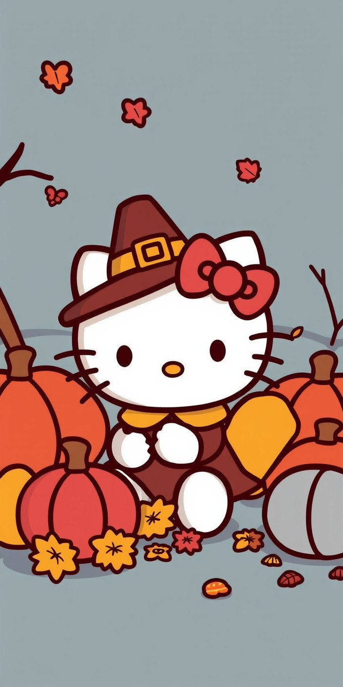 Hello kitty thanksgiving 4 Phone Wallpaper