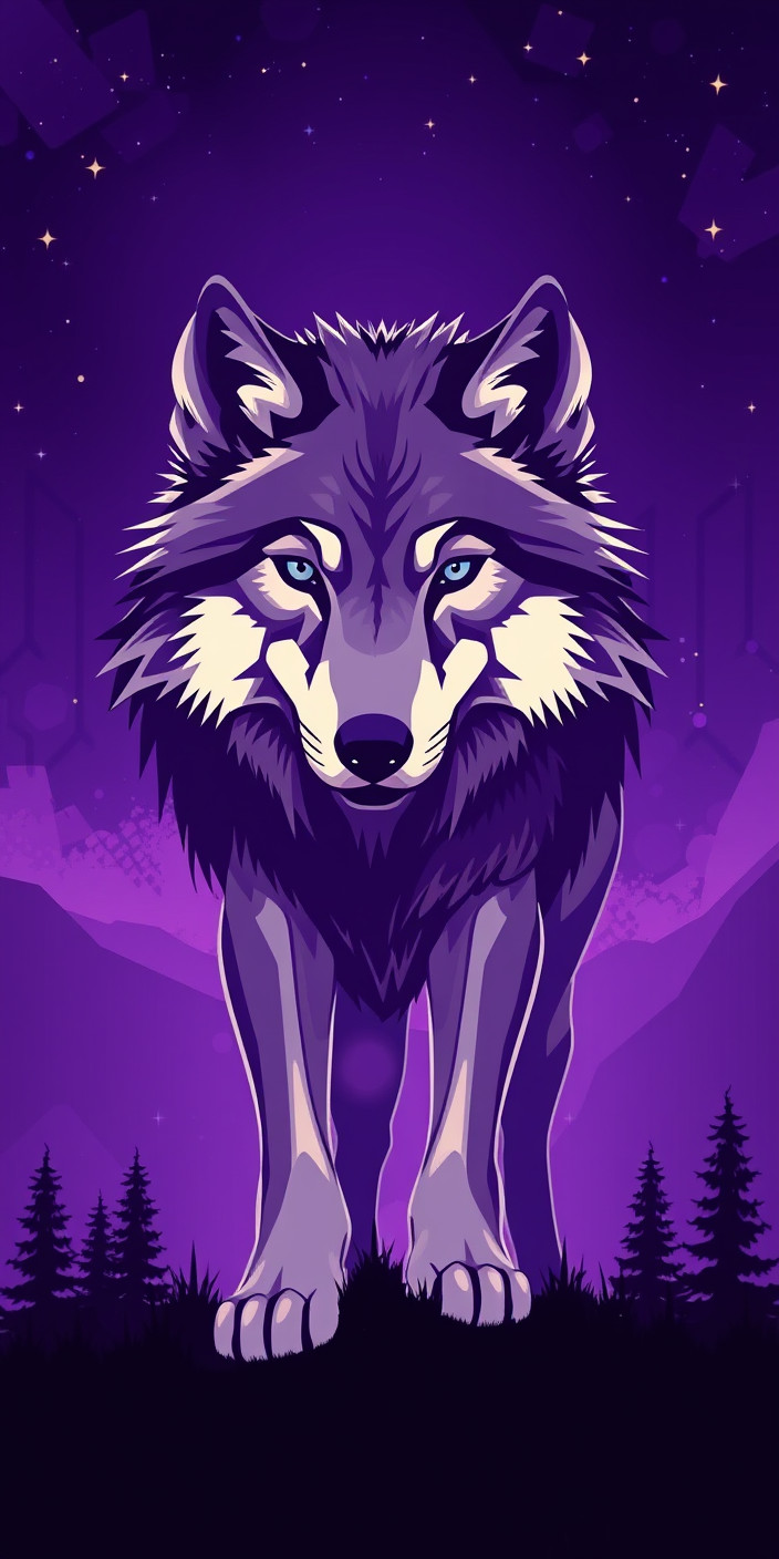 Wolf  purple 7 Phone Wallpaper