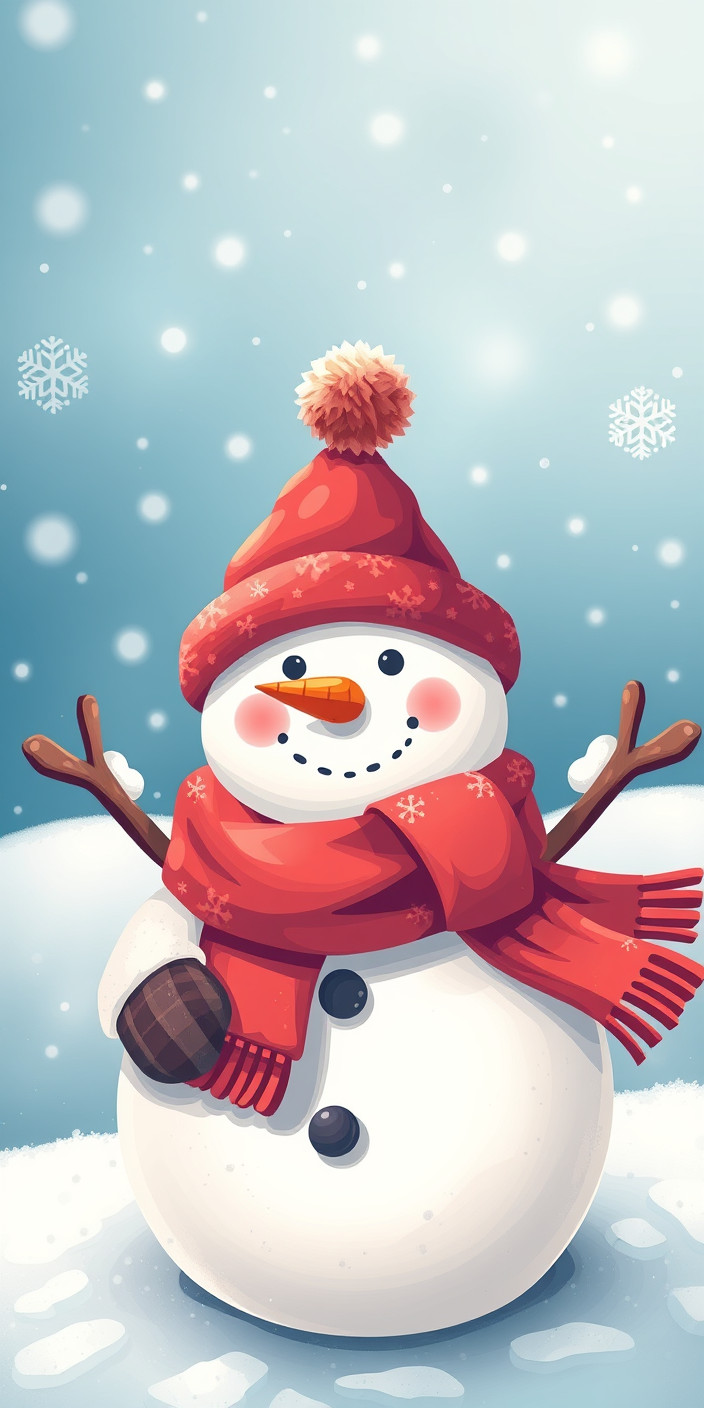 Cute snowman 13 Phone Wallpaper