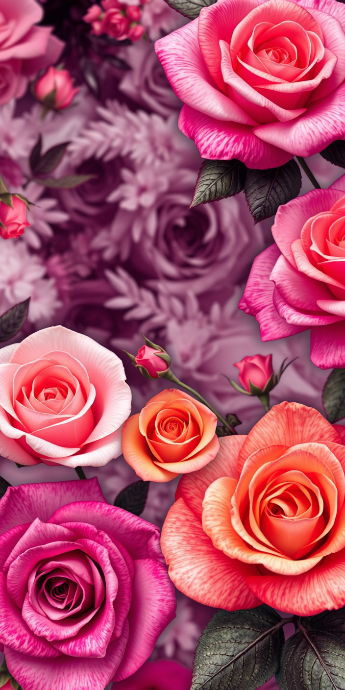 Colorful roses 8 Phone Wallpaper