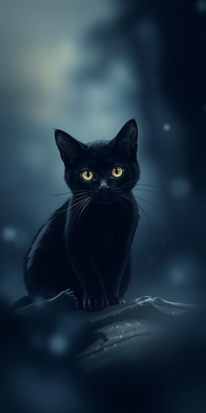 Black cat 4 Phone Wallpaper