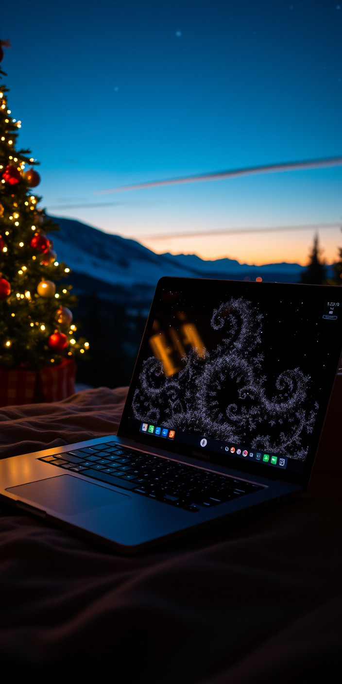 Laptop christmas 2 Phone Wallpaper