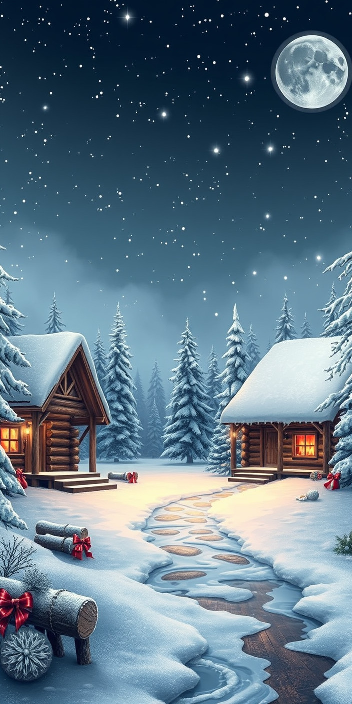 Log cabin christmas 2 Phone Wallpaper