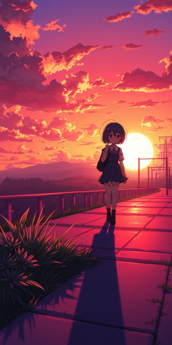 Anime sunset 10 Phone Wallpaper