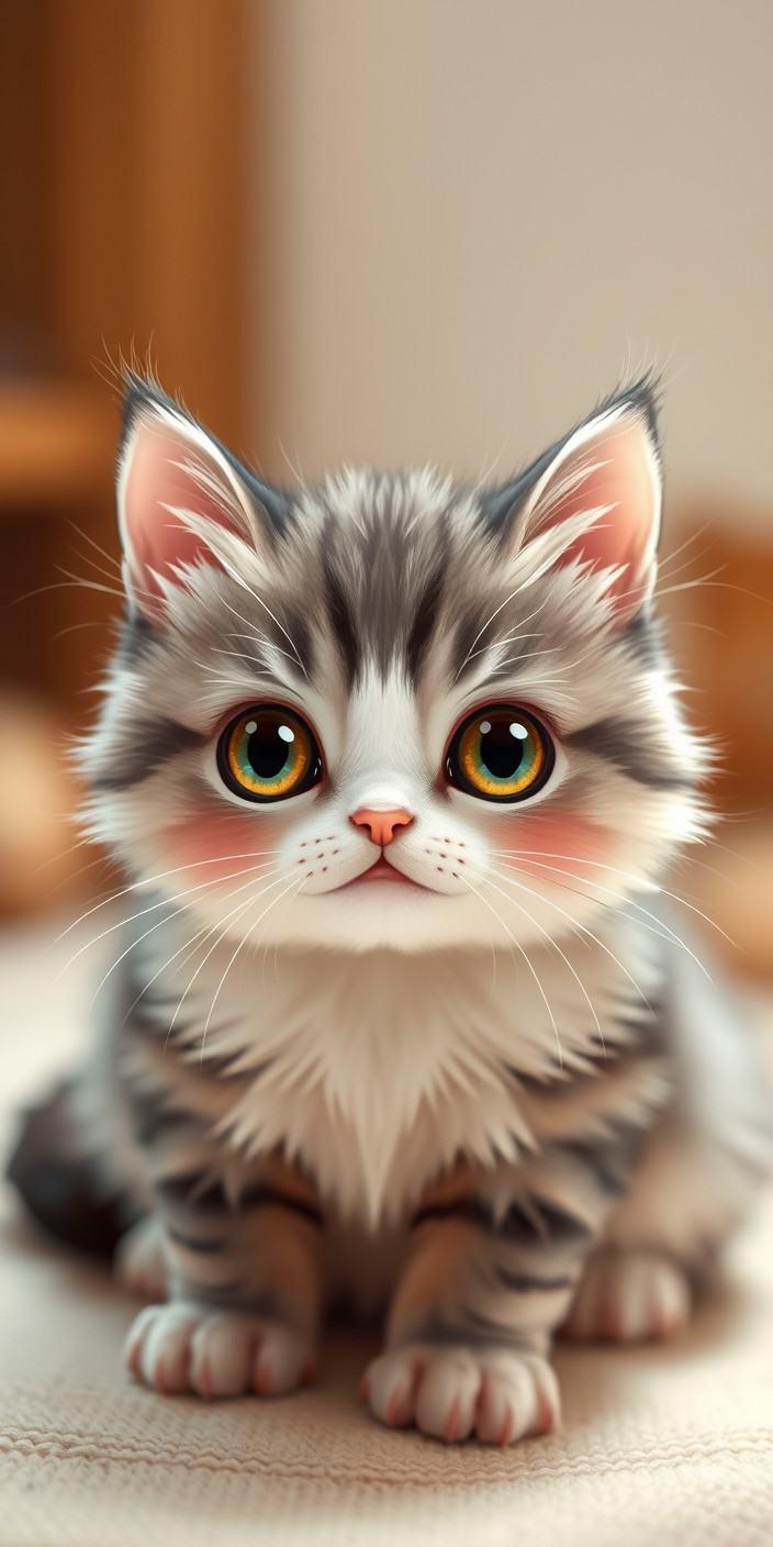 Kawaii cat 3 Phone Wallpaper