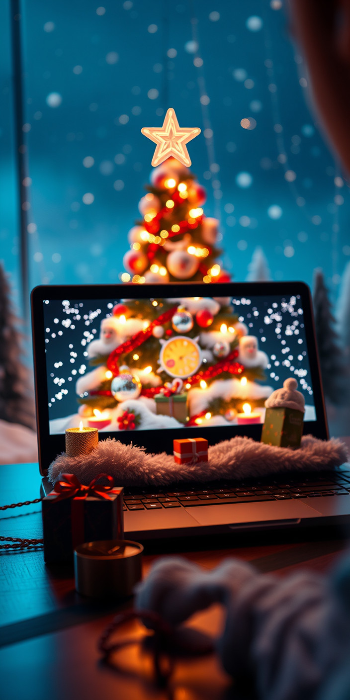 Laptop christmas 3 Phone Wallpaper