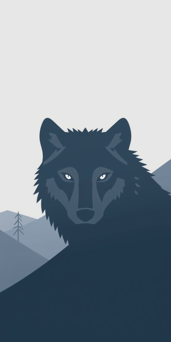 Minimalist wolf 1 Phone Wallpaper