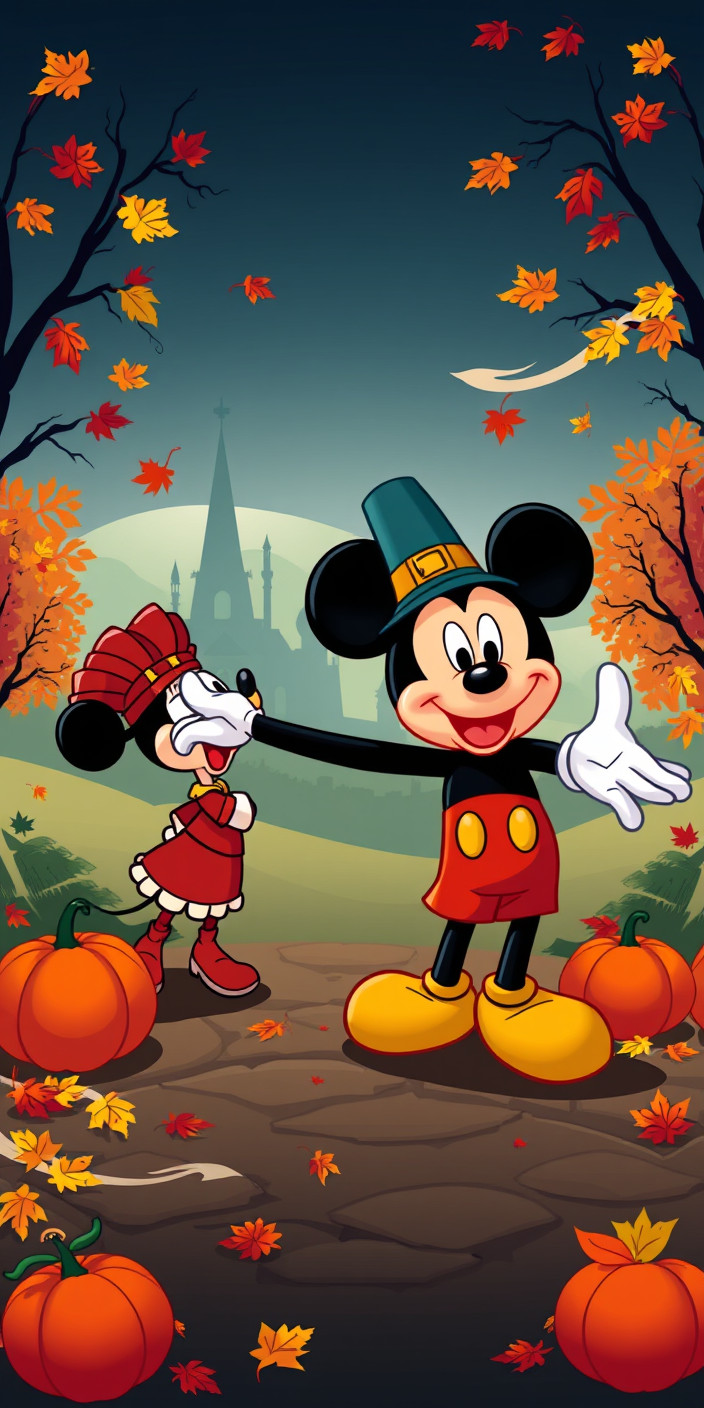 Mickey mouse thanksgiving 3 Phone Wallpaper