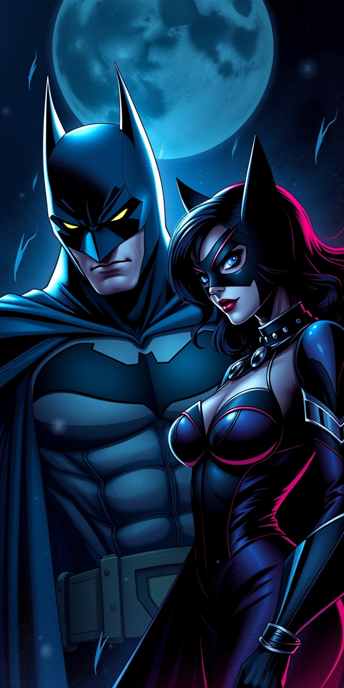 Batman and catwoman 4 Phone Wallpaper