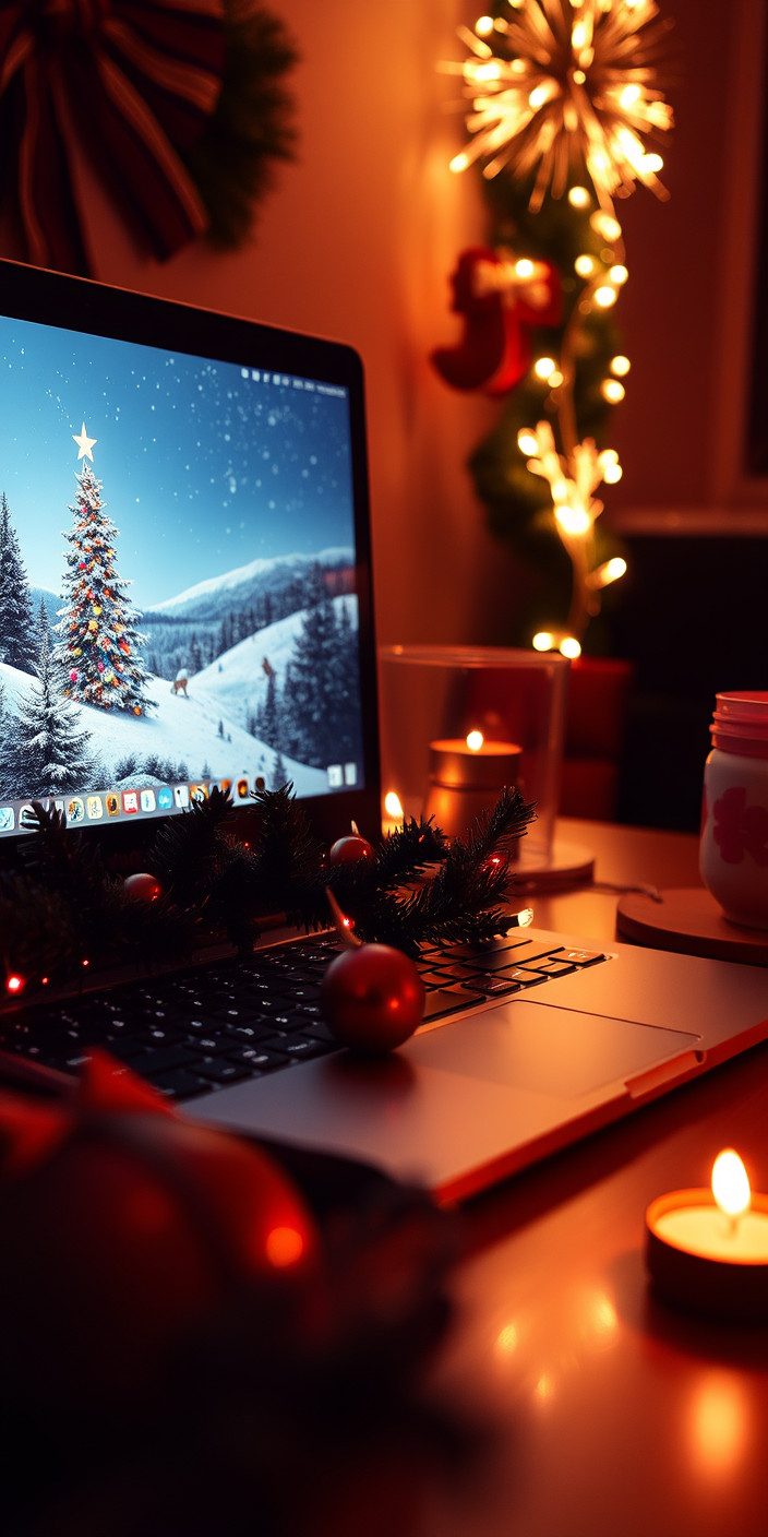 Laptop christmas 10 Phone Wallpaper