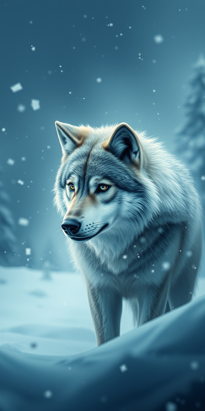 Winter wolf 8 Phone Wallpaper