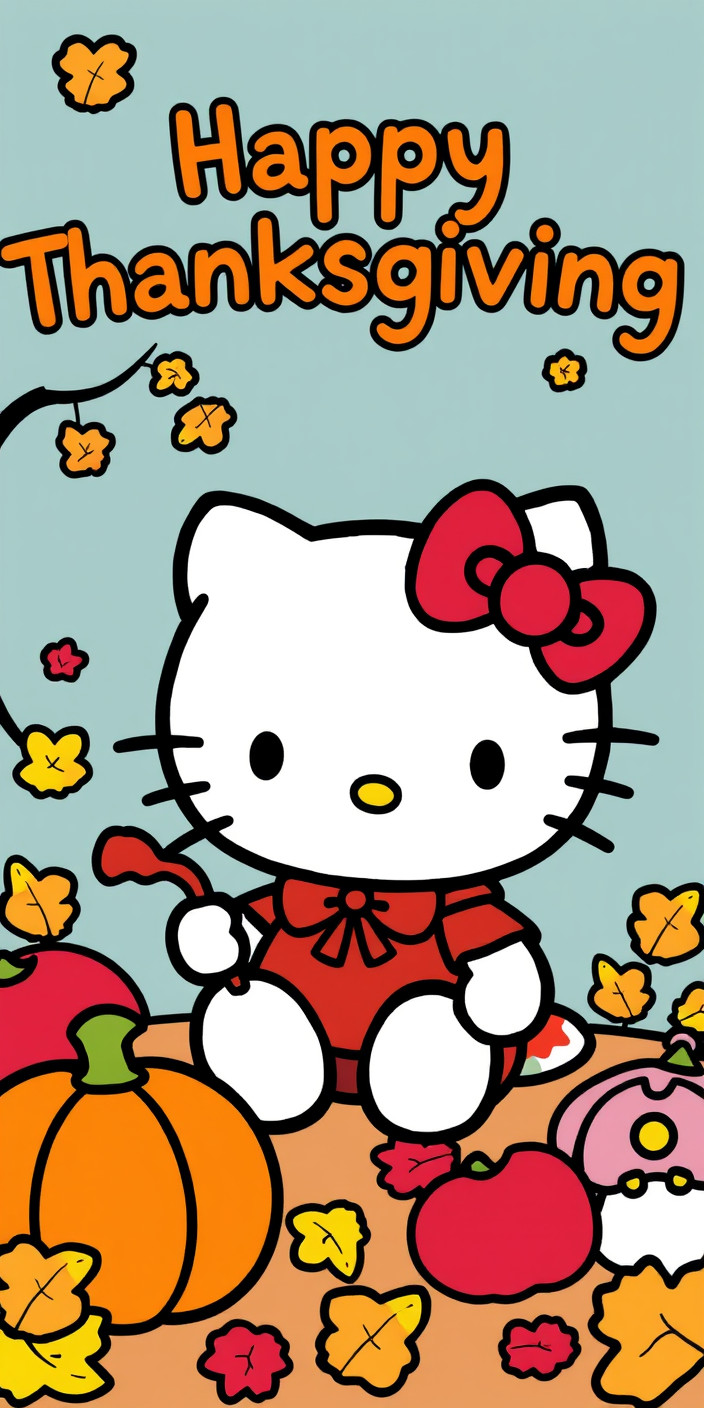 Hello kitty thanksgiving 6 Phone Wallpaper