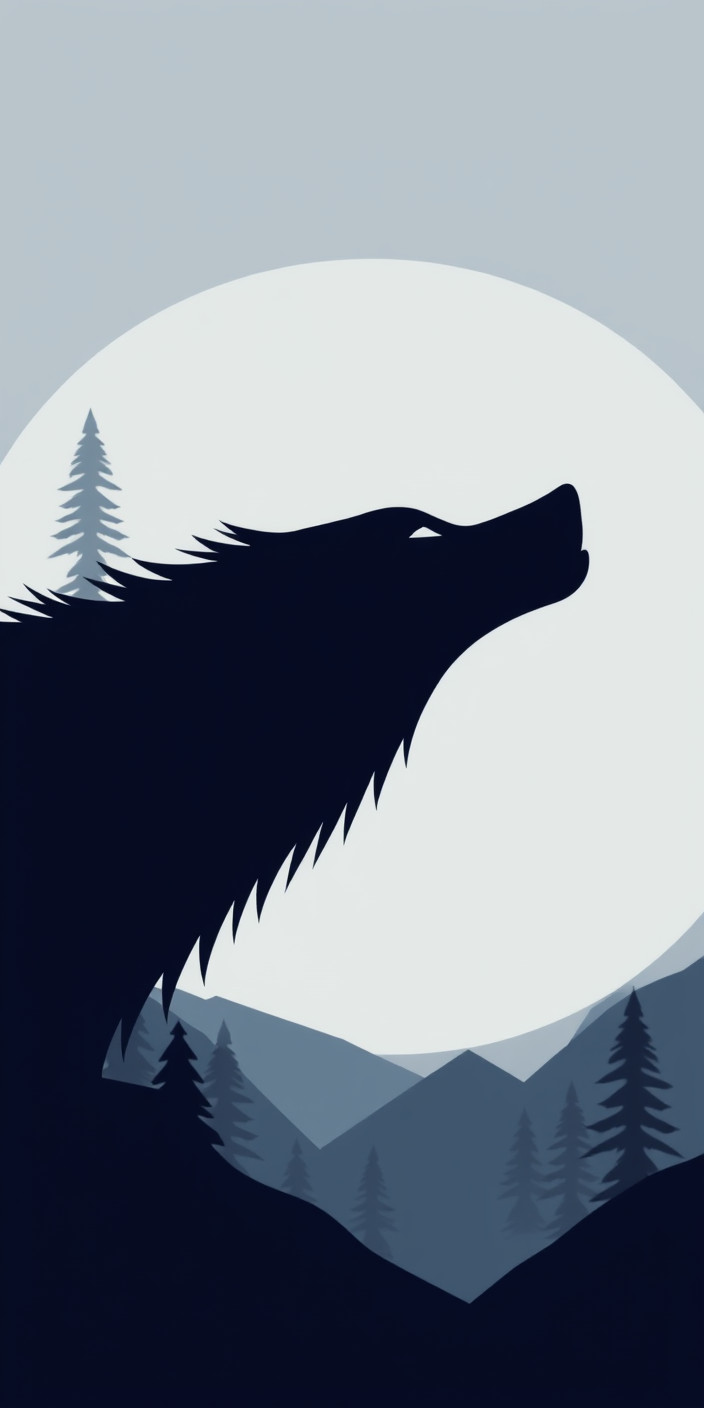 Minimalist wolf 7 Phone Wallpaper