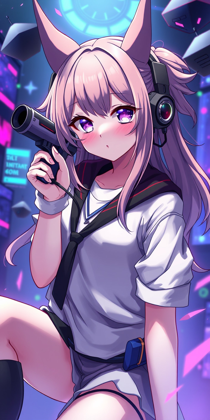 Anime gamer girl 7 Phone Wallpaper