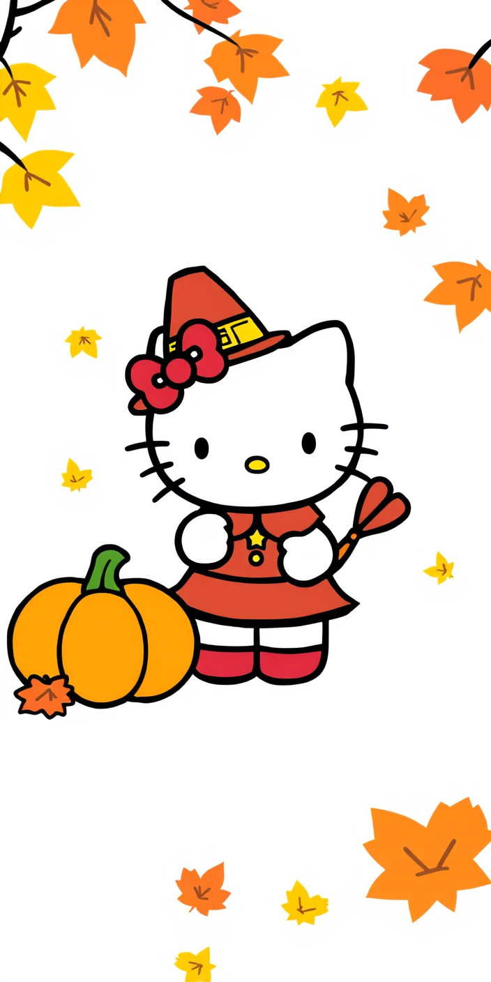 Hello kitty thanksgiving 5 Phone Wallpaper