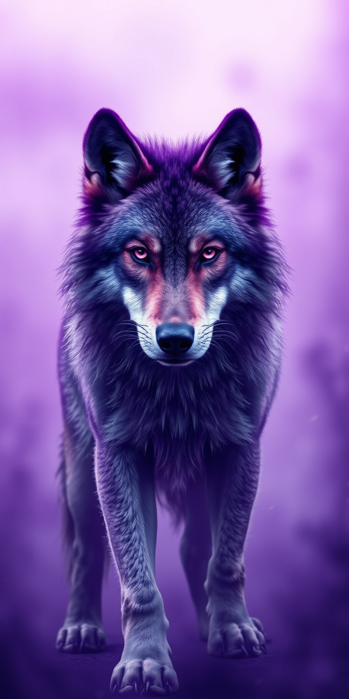 Wolf  purple 3 Phone Wallpaper